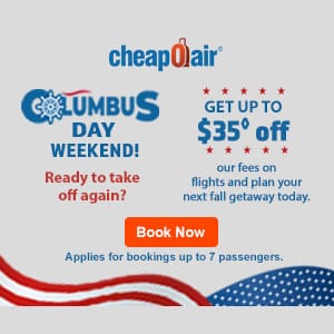 Columbus Day Weekend! Save $35 Off